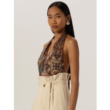 Rivus Derin Dekolteli Ikonik Body - Bohemian Desenli