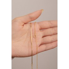 Elika Silver 925 Ayar Gümüş Kalp ve Tilki Model Ikili Set