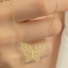 Usho Jewelry 925 Ayar Gümüş Kelebek Kolye