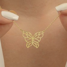 Usho Jewelry 925 Ayar Gümüş Kelebek Kolye