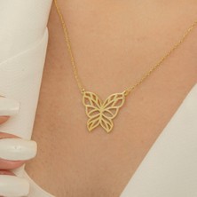 Usho Jewelry 925 Ayar Gümüş Kelebek Kolye