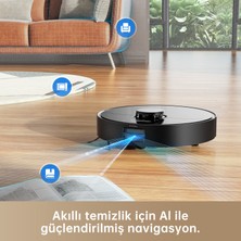 Dreame D10s Pro, Robot Elektrikli Süpürge, Action AI, LDS Navigasyon, 5000Pa, 280 dakika pil ömrü, video izleme ve halı için ayrıntılı kontrol uygulaması