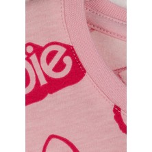 Bunny Hopp  Pamuk Terletmeyen Kumaş Uzun Kollu Barbie Baskılı Kız Çocuk Pijama Takımı