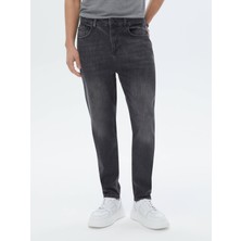 Kip Antrasit Carrot Fit Denim Pamuk Karışımlı Pantolon