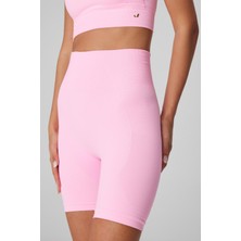 Jerf Gela Yüksek Bel Biker Şort (12CM) Neon Pembe