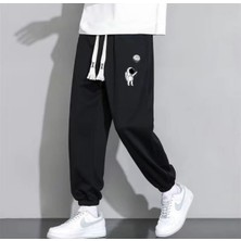 Amor Man Büyük Beden Özel Tasarım Astronot Nasa Baskılı Yazlık Sokak Modası Battal Erkek Eşofman Altı