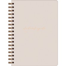 Matt Notebook 2024 2025 Akademik Ajanda Spiralli 17 x 24 cm 17 Aylık Bej