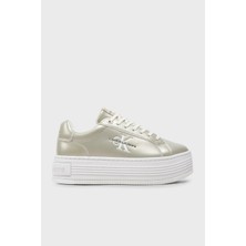 Calvin Klein Metalik Deri Platform Sneaker Ayakkabı Yw0Yw01464Ybı Kadın Ayakkabı Yw0Yw01464 Ybı
