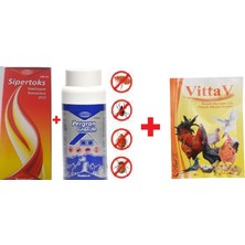 Biyoteknik Tavuk Biti ve Piresi Zararlılarına Karşı Set (Pergan 100 ml + Sipertoks 100 gr) ve Tavuk Vitamini