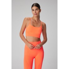 Jerf Gela Ayar Askılı Sport Bra Neon Mercan