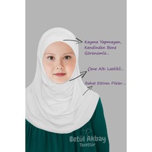 Betül Akbay Kız Çocuk Pratik Başörtü Pamuklu Meryem Model Beyaz