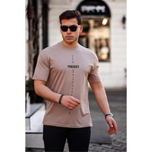 Oksit Trc 2774 Project Ön ve Arka Baskılı Bisiklet Yaka Erkek Tshirt