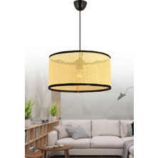 Mitra Light Hasır Hazeran Rattan Tekli Sarkıt Modern Avize 36 cm