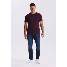 Mürdüm %100 Pamuk Slim Fit Bisiklet Yaka Basic T-Shirt