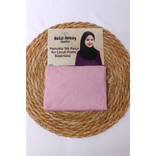 Betül Akbay Kız Çocuk Pratik Başörtü Pamuklu Meryem Model Pudra Pembe