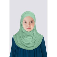 Betül Akbay Kız Çocuk Pratik Başörtü Pamuklu Meryem Model Mint Yeşili