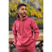 Yakamel Erkek Şardonlu 3 Iplik Bol Kesim Sweatshirt