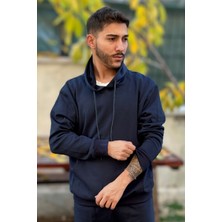 Yakamel Erkek Şardonlu 3 Iplik Bol Kesim Sweatshirt
