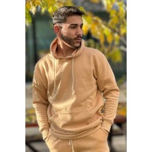 Yakamel Erkek Şardonlu 3 Iplik Bol Kesim Sweatshirt