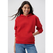 Yakamel Kadın 3 Iplik Şardonlu Bol Kesim Sweatshirt