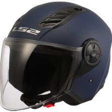 Ls2 Aırflow 2 Mat Navy Mavi Kask Polikarbon Dış Kabuk Geliştirilmiş Havalandırma M