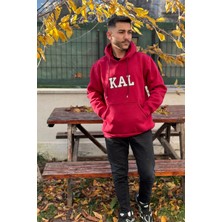 Yakamel Unisex Nakışlı Oversize 3 Iplik Kolej Kapşonlu Sweatshirt