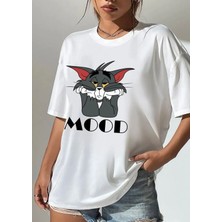 Amor Man Büyük Beden Özel Tasarım Mood Baskılı Pamuk Süper Oversize Yeni Moda Battal Kadın T-Shırt