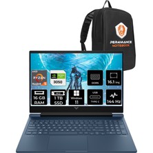 Hp Victus 16 Amd Ryzen 5 7640HS 16GB 1tb SSD RTX3050/4GB 144Hz 16.1'' Fhd W11H Taşınabilir Bilgisayar 7Z4N2EA & Per4 Çanta 7Z4N2EAPN348