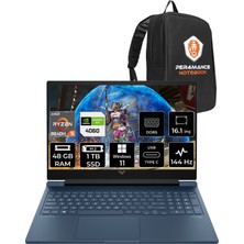 Hp Victus 16 Amd Ryzen 5 8640H 48GB 1tb SSD RTX4060/8GB 144Hz 16.1'' Fhd W11P Taşınabilir Bilgisayar A1YU0EA & Per4 Çanta A1YU0EAPN408