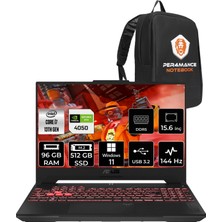 Asus Tuf Gaming F15 Intel Core I7 13620H 96GB 512GB SSD RTX4050/6GB 144Hz 15.6" Fhd W11H Taşınabilir Bilgisayar LP259 & Per4 Çanta LP259P377