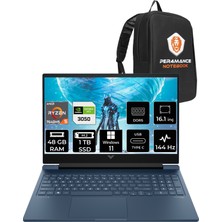 Hp Victus 16 Amd Ryzen 5 7640HS 48GB 1tb SSD RTX3050/4GB 144Hz 16.1'' Fhd W11P Taşınabilir Bilgisayar 7Z4N2EA & Per4 Çanta 7Z4N2EAPN408