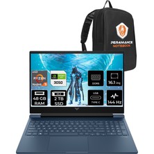 Hp Victus 16 Amd Ryzen 5 7640HS 48GB 2tb SSD RTX3050/4GB 144Hz 16.1'' Fhd Fdos Taşınabilir Bilgisayar 7Z4N2EA & Per4 Çanta 7Z4N2EAPN329