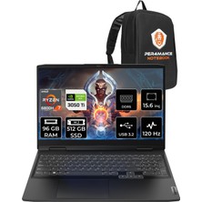 Lenovo Ideapad 3 Amd Ryzen 7 6800H 96GB 512GB SSD 3050TI/4GB 15.6" Fhd 120Hz Fdos Taşınabilir Bilgisayar 82SB00X6TX & Per4 Çanta 82SB00X6TXP337