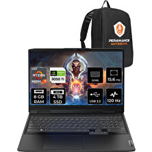 Lenovo Ideapad 3 Amd Ryzen 7 6800H 8gb 4tb SSD 3050TI/4GB 15.6" Fhd 120Hz Fdos Taşınabilir Bilgisayar 82SB00X6TX & Per4 Çanta 82SB00X6TXP305