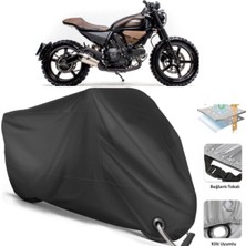 Autolion Ducati Scrambler Sixty2 Motosiklet Branda (Bağlantı, Kilit Uyumlu)-Siyah
