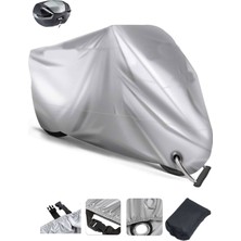 Autolion Vespa Elettrıca Gri Motosiklet Brandası Arka Çanta Uyumlu (Kilitli)