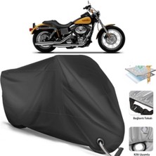 Autolion Dyna Low Rider Fxdlı Motosiklet Branda (Bağlantı, Kilit Uyumlu)-Siyah