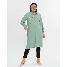 Laden Büyük Beden Kadın Pamuk Keten Anne Yazlık Baharlık Mevsimlik Tesettür Tunik Gömlek