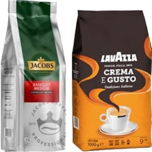 Jacobs Banquet Çekirdek Kahve 1 kg +Lavazza Crema E Gusto Tradizione Italiana Çekirdek Kahve 1 kg