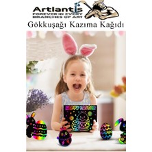 Artlantis Sihirli Gökkuşağı Kazıma Kağıdı A4 10 Yaprak 1 Paket 20 x 30 cm Siyah Sihirli Kağıt Rainbow Paper