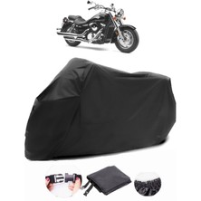 Kawasaki Vn 1600 Siyah Motosiklet Branda Su Geçirmez Dayanıklı Kumaş