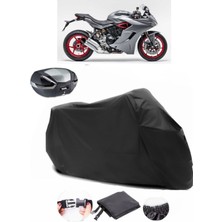 Autolion Ducati Supersport Arka Çanta Uyumlu Siyah Motosiklet Branda Su Geçirmez Dayanıklı Kumaş