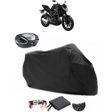 Yamaha MT-125 Arka Çanta Uyumlu Siyah Motosiklet Branda Su Geçirmez Dayanıklı Kumaş