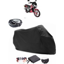 Yuki Yıldız 130 Arka Çanta Uyumlu Siyah Motosiklet Branda Su Geçirmez Dayanıklı Kumaş