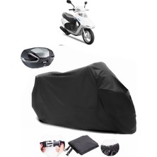 Yuki TB100T3E Picasso 100 Arka Çanta Uyumlu Siyah Motosiklet Branda Su Geçirmez Dayanıklı Kumaş