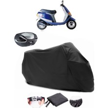 Piaggio Sfera 80 Arka Çanta Uyumlu Siyah Motosiklet Branda Su Geçirmez Dayanıklı Kumaş