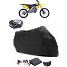 Suzuki Rm Z250 Arka Çanta Uyumlu Siyah Motosiklet Branda Su Geçirmez Dayanıklı Kumaş