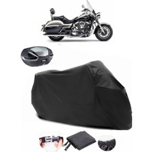 Kawasaki Vn 1700 Nomad Arka Çanta Uyumlu Siyah Motosiklet Branda Su Geçirmez Dayanıklı Kumaş