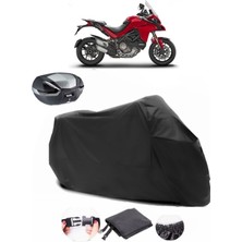 Ducati Multistrada 1260 S Arka Çanta Uyumlu Siyah Motosiklet Branda Su Geçirmez Dayanıklı Kumaş