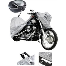 Yuki YK100-7 Paşa-S Gri Motosiklet Brandası Arka Çanta Uyumlu